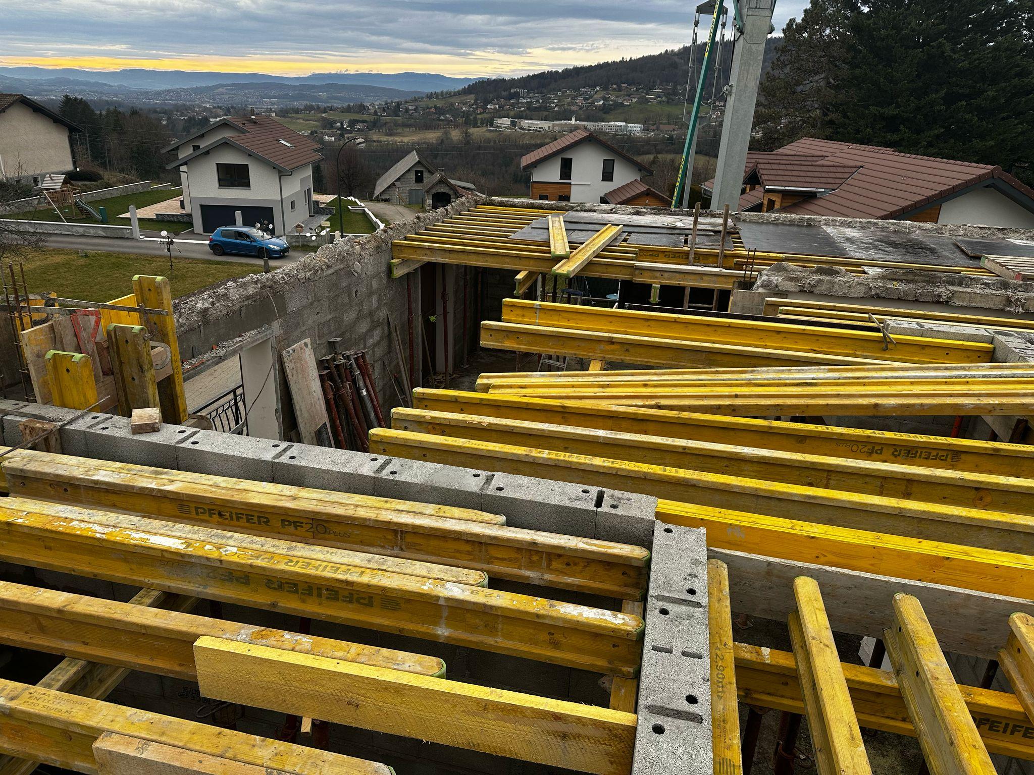 Rénovation d'une grange - Villaz (74) 5 Coffrage dalle haute